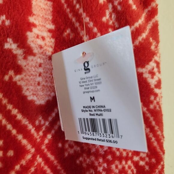 NYC Underground Printed Holiday Winter Plush Straight Leg Lounge PJ Pant Medium - Picture 5 of 6